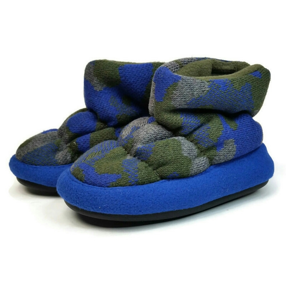 Dearfoams Slippers Boys Camo Memory Foam Bootie - Picture 6 of 7